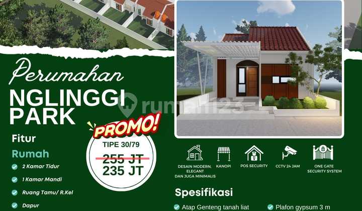 Cuma 235 Juta Dapat Tanah+Bangunan Baru Pesan Bangun di Nglinggi, Klaten Selatan Type 30/79m2 