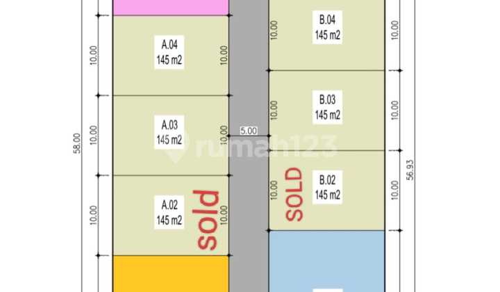 Tanah Kavling Luas 145m2 Jual Rugi Cuma 1.25 Juta/m2 Dekat Stasiun Srowot Klaten