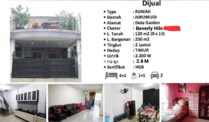 RUMAH 2 LANTAI DUTA GARDEN CLUSTER BEVERLY HILLS 2