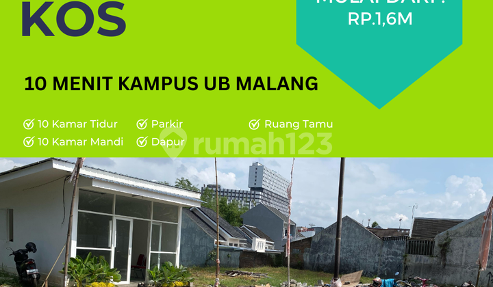 Dijual Rumah Kost Inden Bangun Bebas Banjir 10 menit Kampus UB 