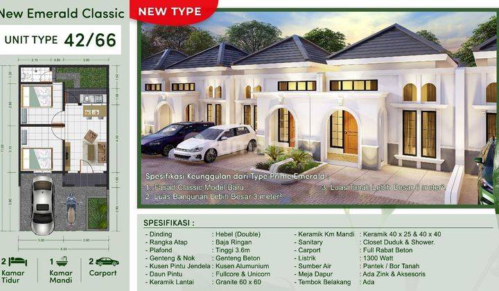 Rumah DP Murah Carport Luas 5 Mnt ke Stasiun Tenjo J29153 1