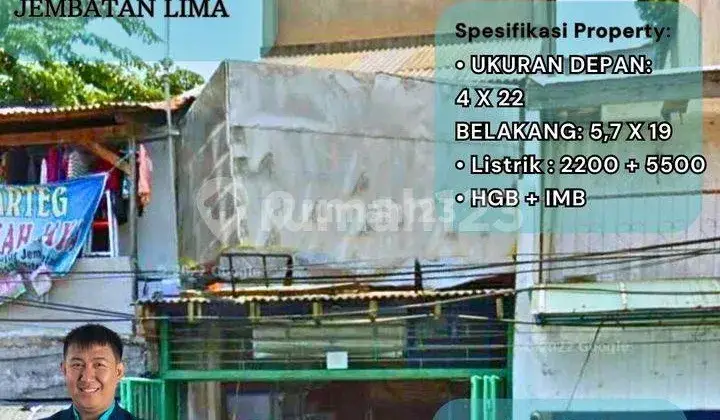 Ruko 3lt Jembatan Lima Strategis Dekat Pasar Cocok Usaha Rm195 1