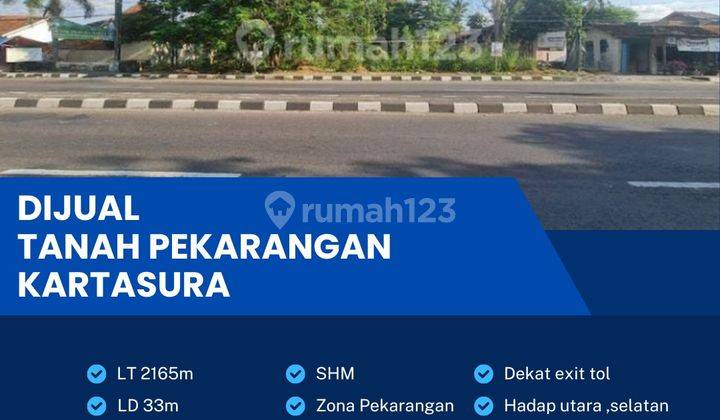 Dijual Lahan Strategis Zona Kuning,Lokasi Kartasura, Sukoharjo,Luas 2165m2,Bu! 1