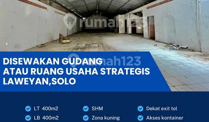 Very Strategic Warehouse Location in Laweyan, Solo 400m2