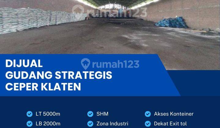 Dijual Cepat Gudang Zona Industri,Lokasi Ceper,Klaten Luas 5000m2 Bu! 1