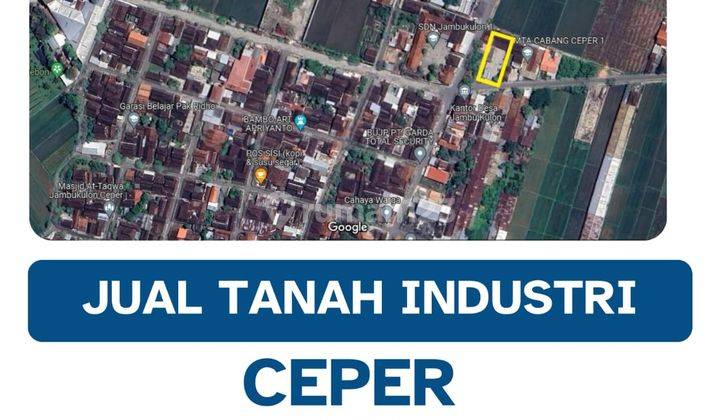 Dijual Cepat Lahan Zona Industri,lokasi Ceper Klaten,565m2,bu 1