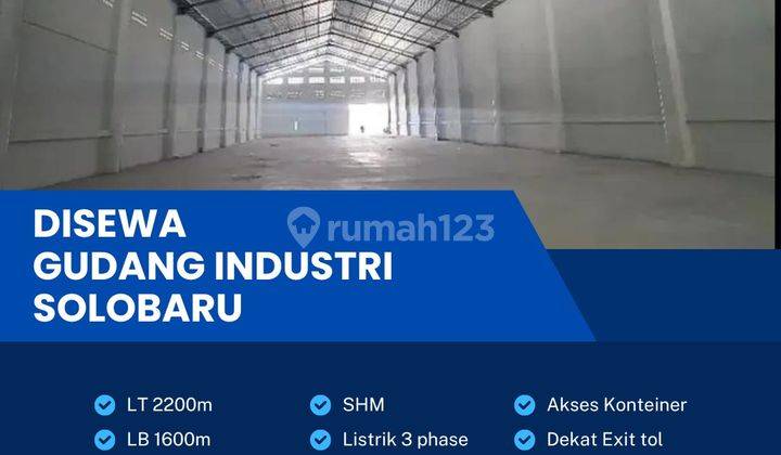 Disewakan Gudang Strategis Industri 2200m2 Lokasi Solo Baru  1