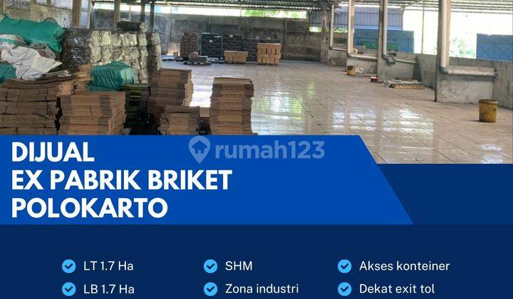 Dijual Ex Pabrik Briket Industri 1,7 Ha,lokasi Polokarto,sukoharjo 1