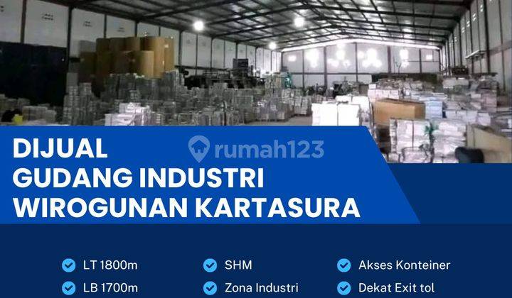 Dijual Cepat Gudang Industri 1800m2,Lokasi Kartasura,sukoharjo Bu  1