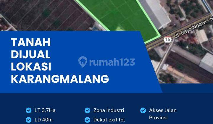 Dijual Tanah Industri Pergudangan 3,7 Hektar Berlimbah Sragen  1