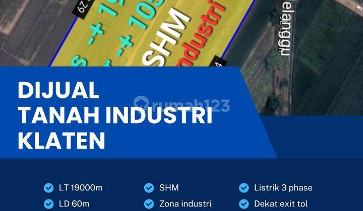 Dijual Tanah Industri Pergudangan 1,9 Hektar Berlimbah Klaten  1