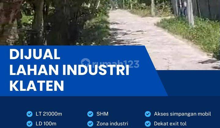 Dijual Tanah Industri Pergudangan 2,1 Hektar Berlimbah Klaten  1