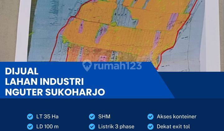 Dijual Tanah Zona Industri 35 Ha Lokasi di Nguter,sukoharjo  1