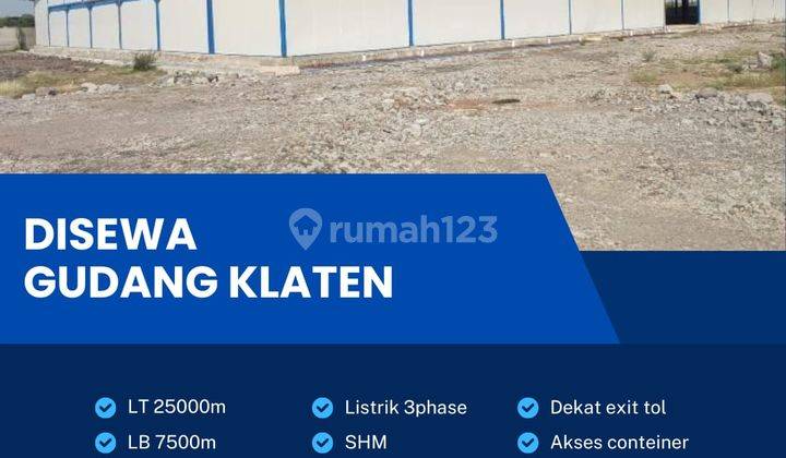 Disewakan Gudang Baru Zona Industri 2,5 Ha Berlimbah di Klaten  1