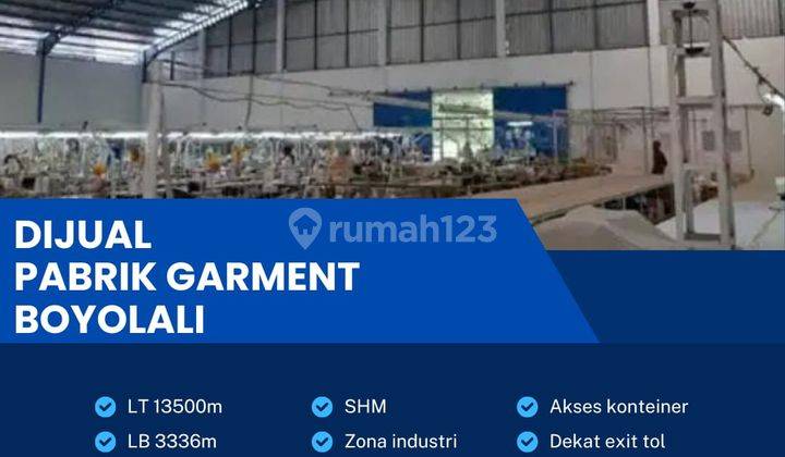 Dijual Take Over Pabrik Garment Aktif 1,3 Ha di Teras,boyolali  1