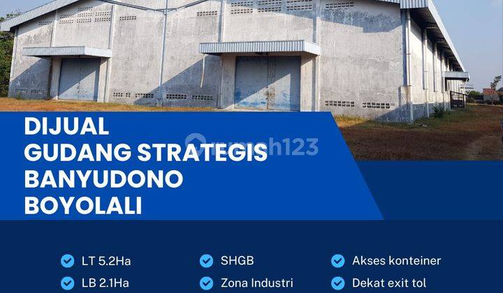 Disewakan Gudang Zona Industri 5,2ha Berlimbah di Boyolali  1