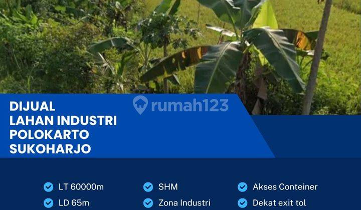 Dijual Tanah Zona Industri 6 Ha Lokasi di Polokarto,sukoharjo  1