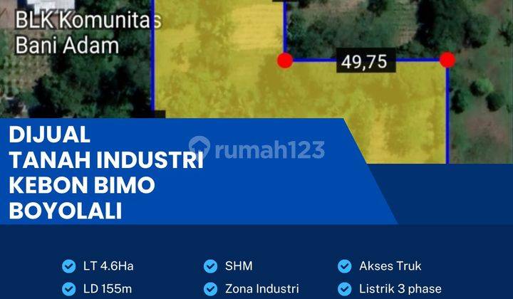 Dijual Tanah Zona Industri 4,6Ha Berlimbah di Kebonbimo,boyolali  1