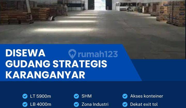 Disewakan Gudang Industri Pergudangan 5900m2 Berlimbah di Karanganyar 1