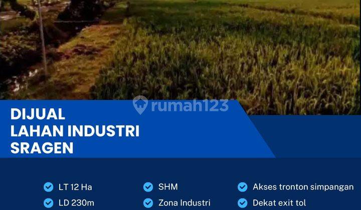 Dijual Tanah Zona Industri 12 Ha Berlimbah di Sragen 1