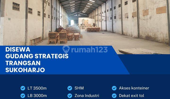 Disewakan Gudang Industri Pergudangan 3500m Berlimbah Gatak,sukoharjo  1