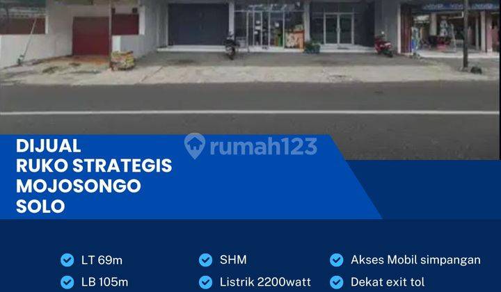 Dijual Ruko Strategis 2 Lantai 69m2 di Mojosongo,solo 1