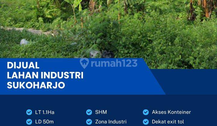 Dijual Tanah Zona Industri 1,1 Hektar Berlimbah Serenan Sukoharjo  1