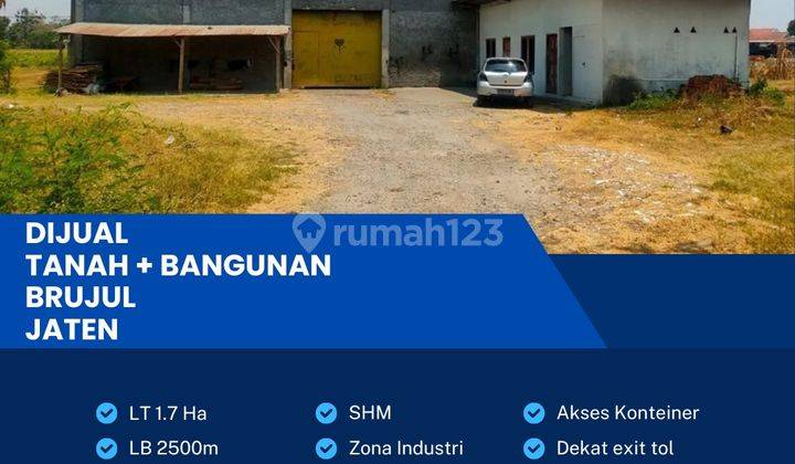 Dijual Tanah Dan Gudang Industri 1,7 Ha Berlimbah Jaten,karanganyar  1