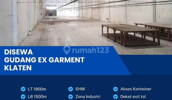 Disewakan Gudang Ex Garment Industri 1900m2 Klaten 1