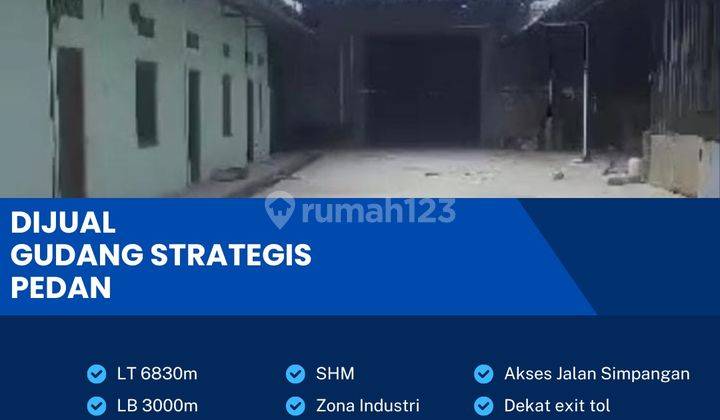 Dijual Gudang Zona Industri,lokasi Pedan,klaten,luas 6830m2,BU  1