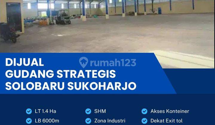 Dijual Cepat Gudang Industri 1,4 Ha,lokasi Solo Baru Bu  1