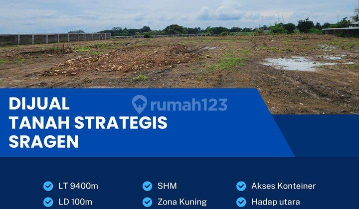 Dijual Cepat Lahan Zona Kuning,Lokasi Sragen,Luas 9400m2,Bu! 1