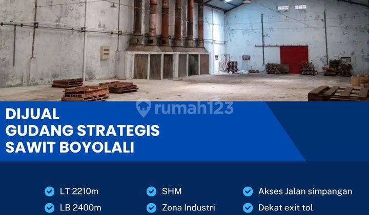 Dijual Gudang Siap Huni Zona Industri,lokasi Boyolali,2210m2,bu  1