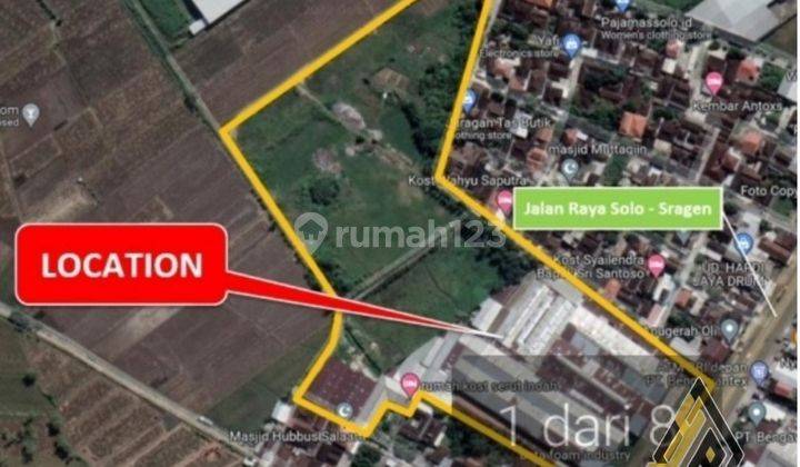 Dijual Lahan Strategis Industri,lokasi Jaten Karanganyar,4,2 Ha,bu  2