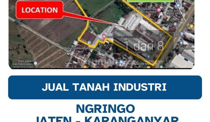 Dijual Lahan Strategis Industri,lokasi Jaten Karanganyar,4,2 Ha,bu  1