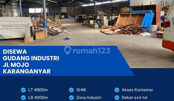 Disewakan Gudang Strategis Industri Pergudangan 4900m2 Berlimbah Karanganyar  1