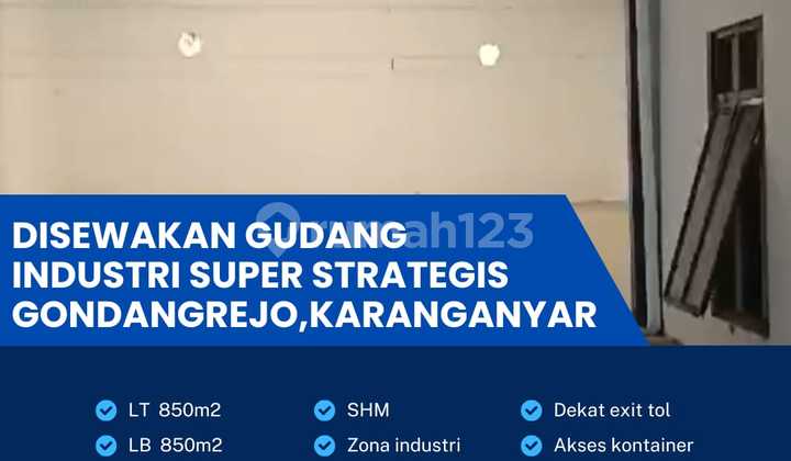 Gudang Sangat Strategis Lokasi Gondangrejo,Karanganyar 850m2 Gudang Sangat Strategis Lokasi Gondangrejo,Karanganyar 850m2