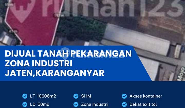 BU! Industrial Zone Residential Plot 10,606m² – 50m Front Width, Ready to Build