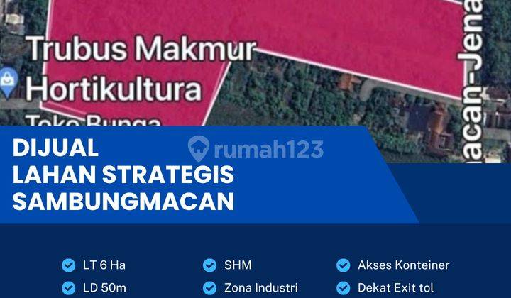 Dijual Lahan Industri,lokasi Sambungmacan,sragen,luas 6 Ha,bu  1