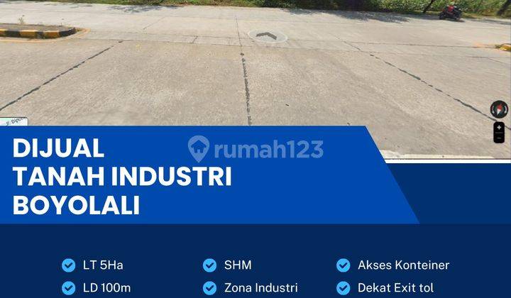 Dijual Cepat Lahan Zona Industri,lokasi Mojosongo Boyolali,luas 5 Ha,bu  1