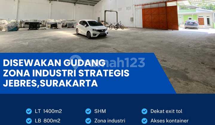 Ready-to-Live Warehouse, Strategic Industrial Zone Jebres, Surakarta 1400m2