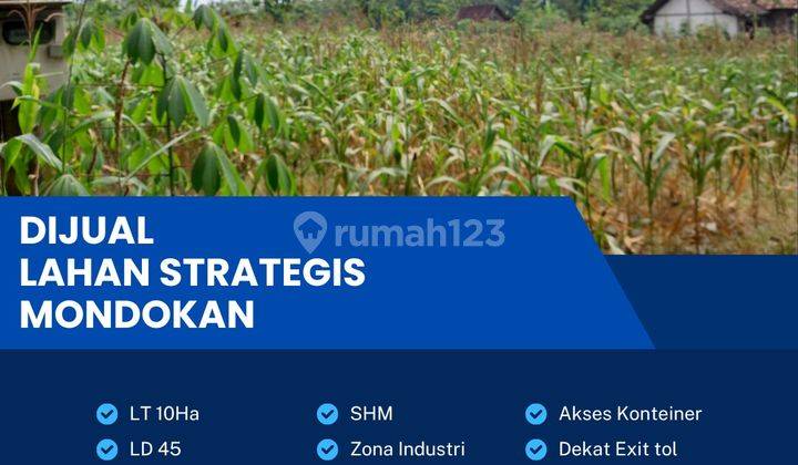 Dijual Lahan Industri,lokasi Mondokan,sragen,luas 10 Ha,bu  1