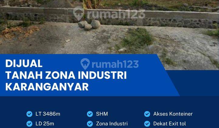 Dijual Lahan Zona Industri,Lokasi Tasikmadu,Karanganyar,Luas 3486m 1