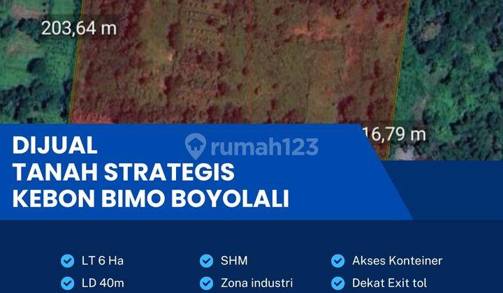 Dijual Cepat Lahan Zona Industri,Lokasi kebonbimo,Boyolali,Luas 6 Ha,Bu! 1