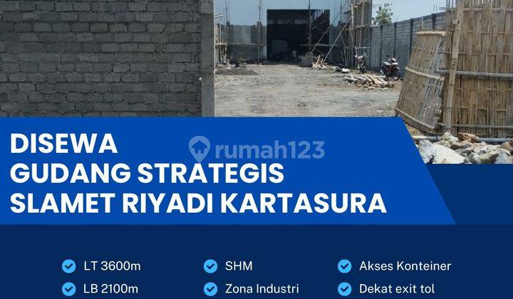 Disewakan Gudang Strategis Industri 3600m2 Kartasura,sukoharjo  1