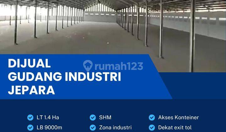 Dijual Gudang Strategis Zona Industri 1,4 Ha,lokasi Jepara,bu  1