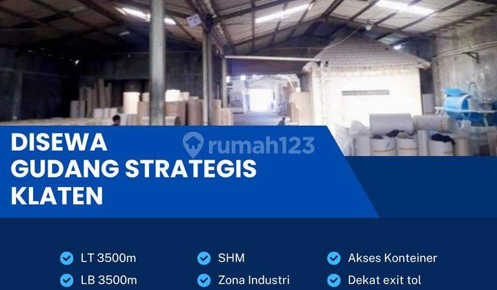 Disewakan Gudang Strategis Industri Pergudangan 3500m2 Berlimbah Juwiring,Klaten 1