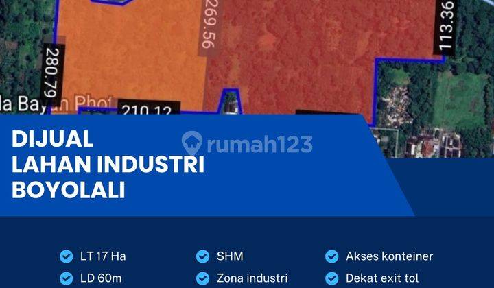 Dijual Lahan Zona Industri,lokasi Boyolali,luas 17 Hektar Bu  1