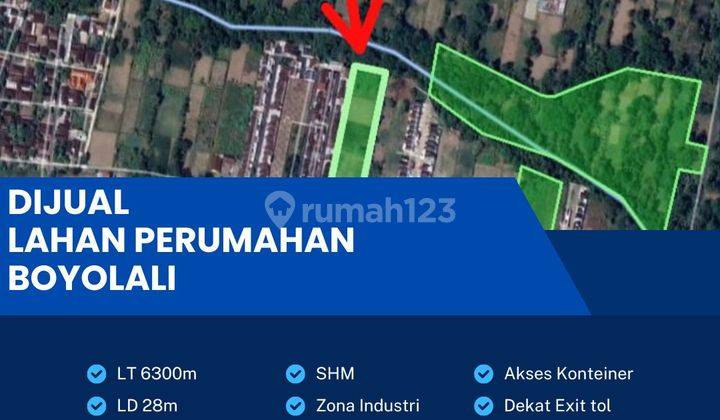 Dijual Lahan Zona Industri,lokasi Boyolali,luas 6300m2,Bu  1