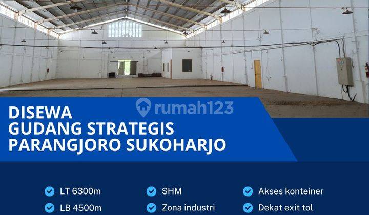 Disewakan Gudang Strategis Industri 6300m2 Lokasi Parangjoro,sukoharjo  1